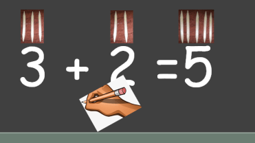 3 + 2 = 5