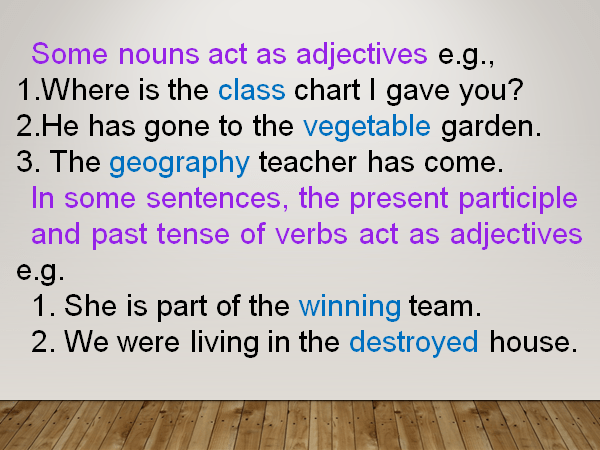 Formation of Adjectives