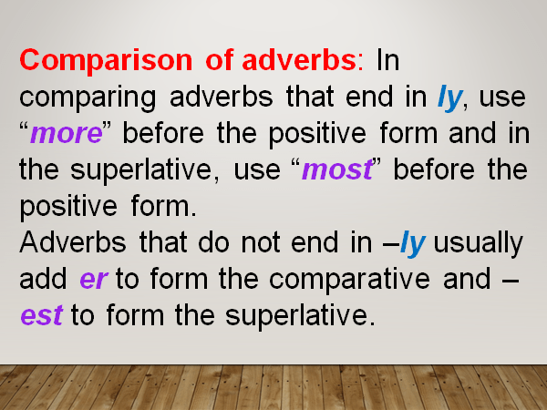 Classification of Adverbs