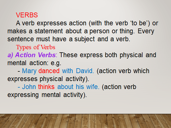 The Verb And Forms