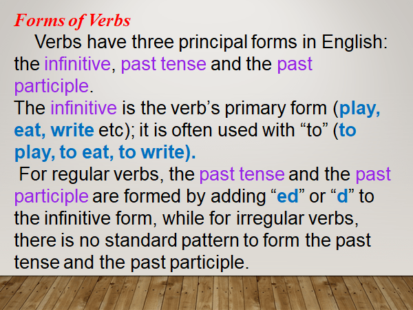 Forms of verbs