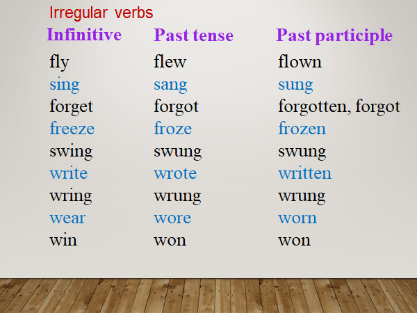 Irregular verbs