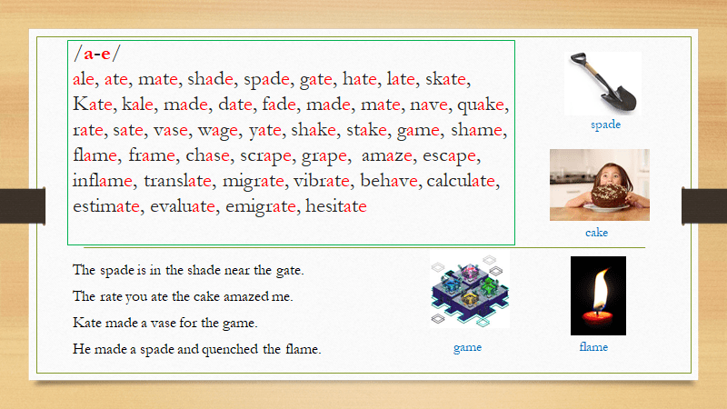 The /a-e/ sound