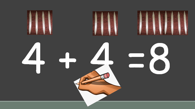 4+4=8
