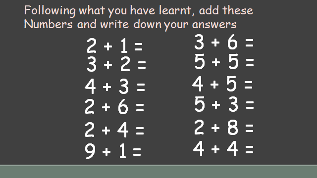 Adding Numbers up to 10
