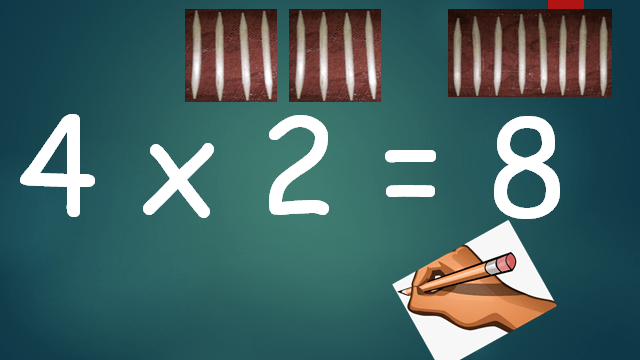 Multiplying 4 by 2