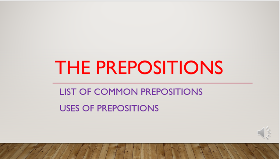 the Prepositions