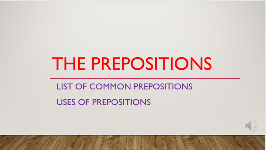 the Prepositions