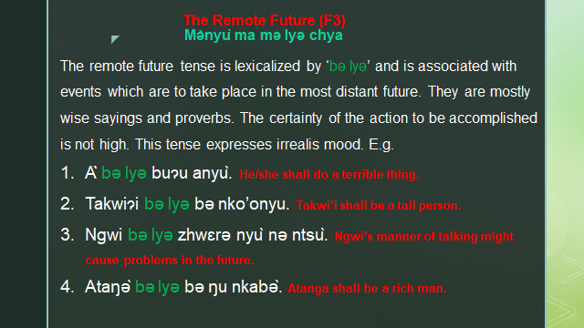 Nkwen Language Future Tense