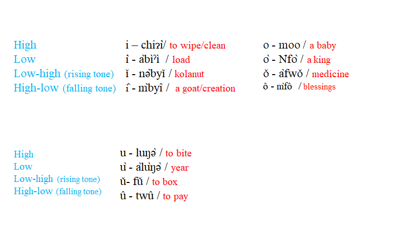 Nkwen Language Tone Marks