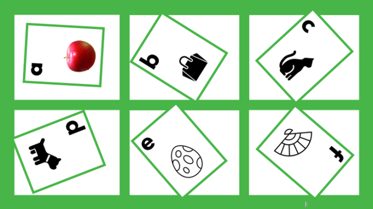 Letter Object Identification - a - f - lowercase