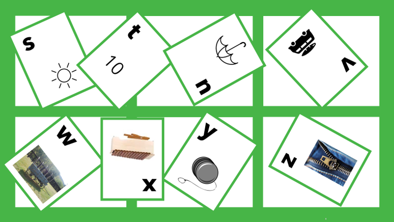 Letter Object Identification - s - z - lowercase