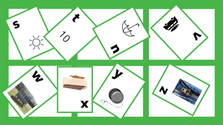 Letter Object Identification - s - z - lowercase