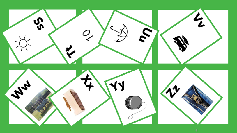 Identifying Upper and Lowercase letters Ss - Zz