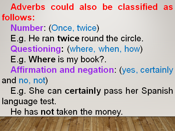 Verb Tenses - Classification