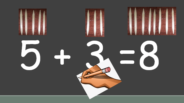3 + 2 = 5