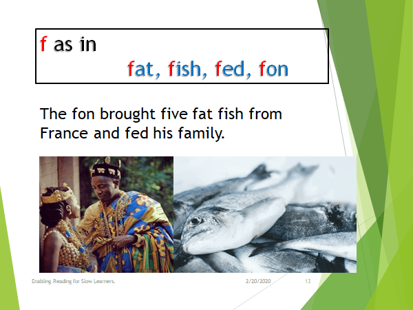 The /f/ sound in a sentence