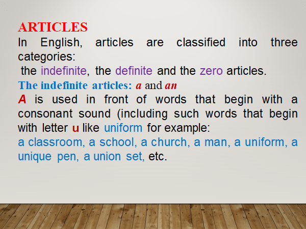 The Articles - General Education For All And Entertainment