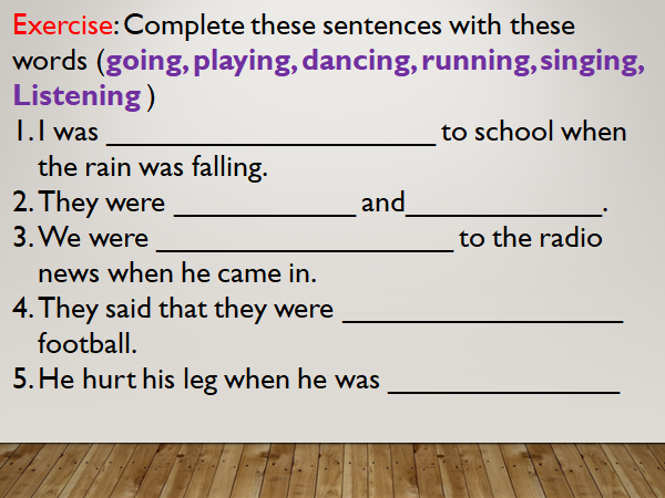 Verb Tenses - Exercise