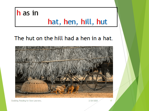 The /h/ sound in a sentence