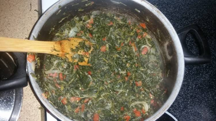 Fried spinach