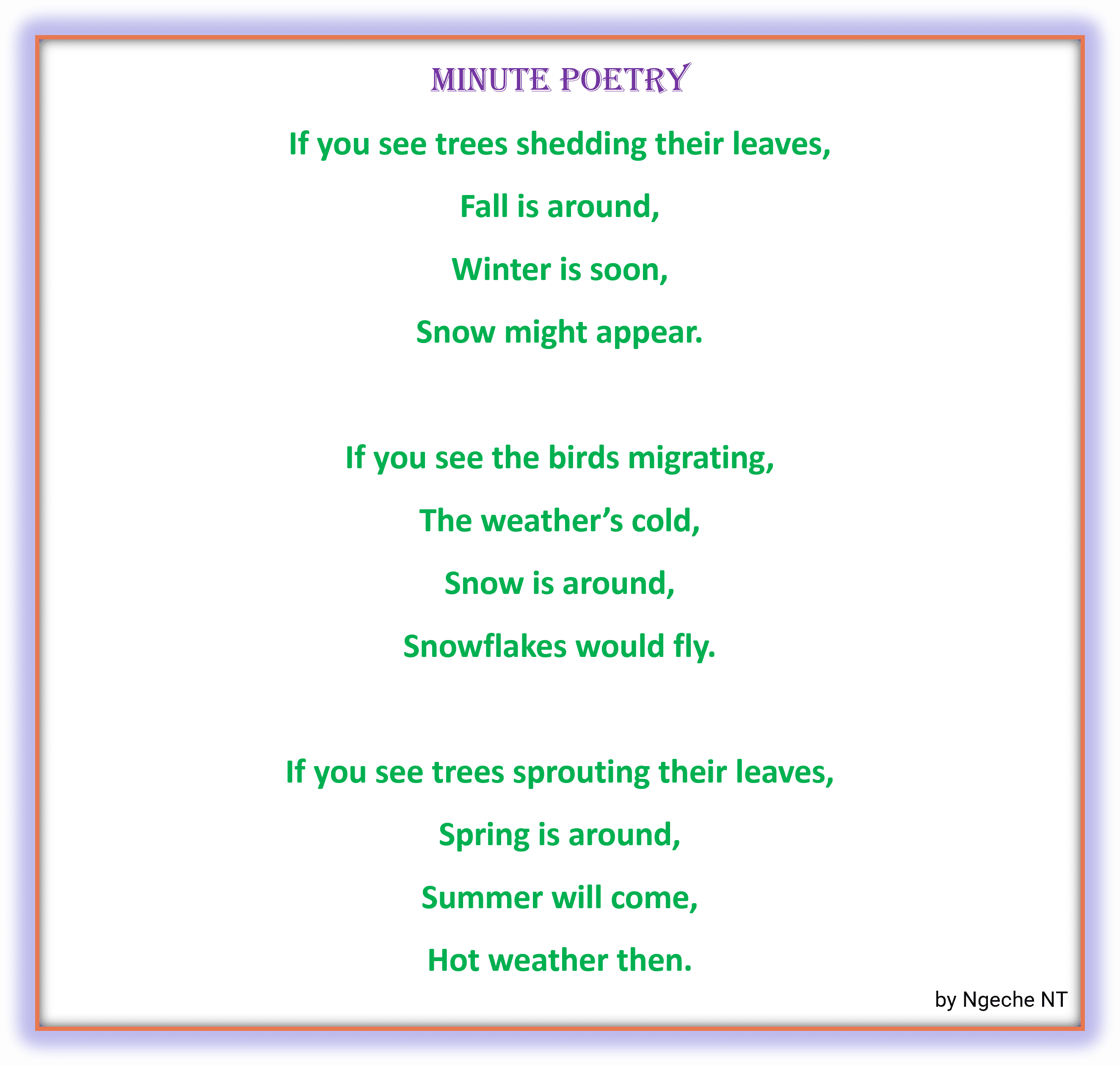 Minute Poetry - Season Indicators