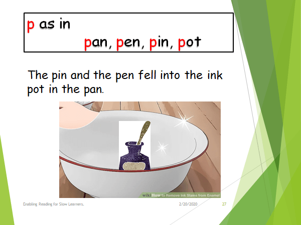 The /p/ sound in a sentence