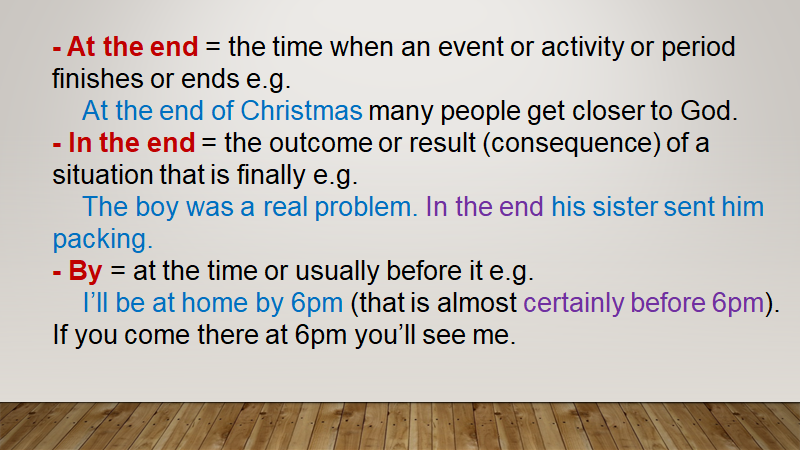 The Prepositions - Classification