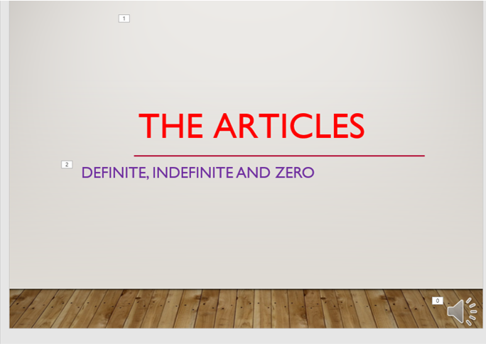 The Articles Definite Indefinite and zero