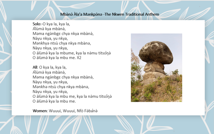 Original Nkwen Traditional Anthem - Nko’onshyǝ Mbànǝ̀ Àla'a Mǝnkpǝ̀nǝ